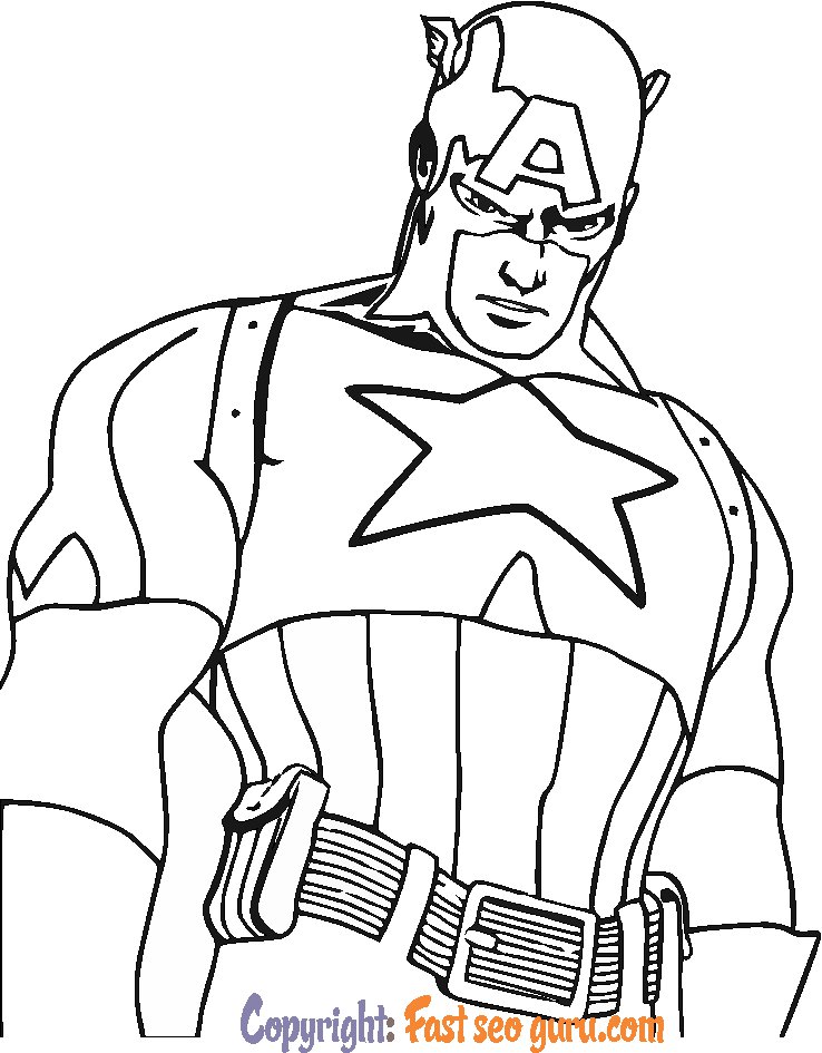 superheroes captain america coloring sheets